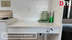 Kitchen benchtop with clear space underneath